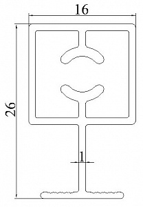 Алюминиевый профиль для мебели АТ-7654