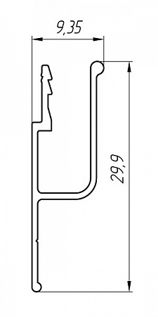 Алюминиевый профиль для натяжных потолков АТ-6614